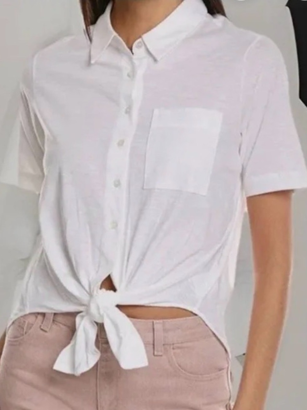 Theory Hakenina Sea Slub Short Sleeve Button Shirt
